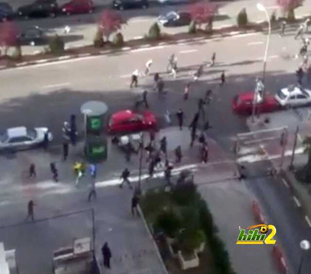 صور : 4 جرحى في معركة بين أنصار ريال مدريد و أوساسونا