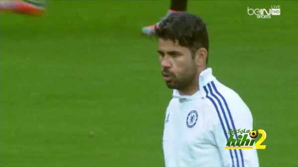دييجو كوستا خلال عمليات الاحماء