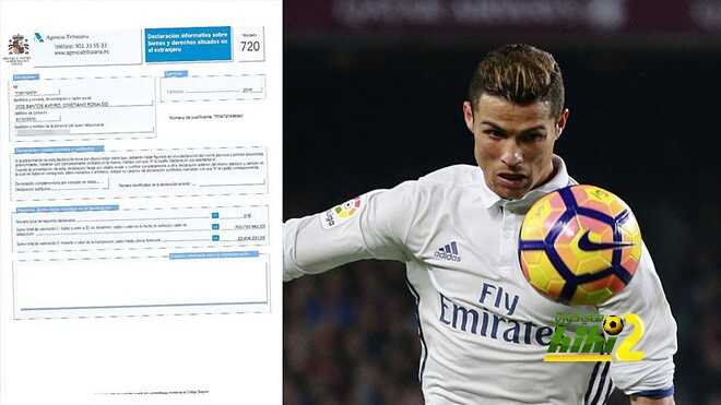 عاجل : رونالدو ينشر وثيقة دفعه 203 مليون للضرائب عام 2015 ويؤكد براءته