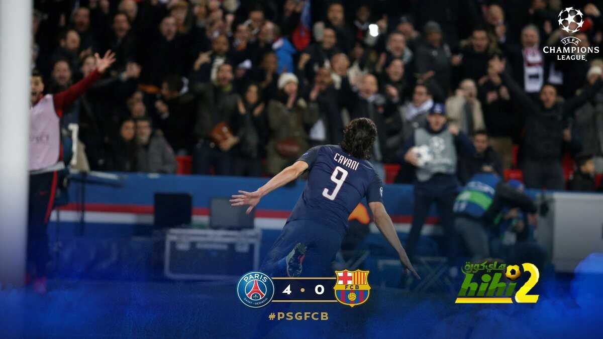 كافاني يربع النتيجة في مرمى برشلونة