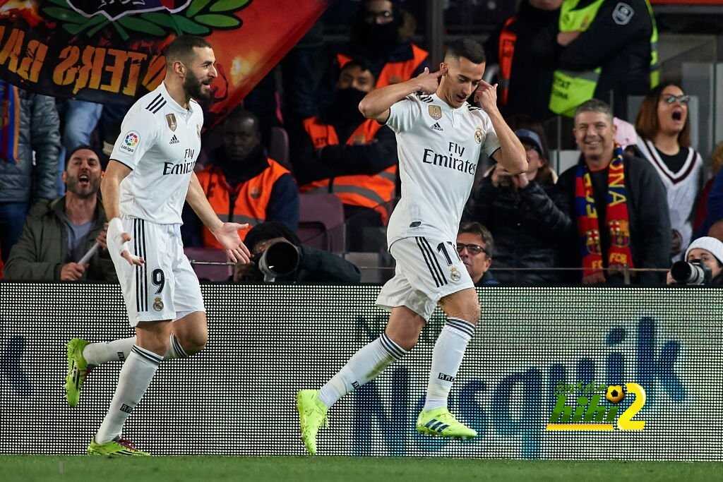 🔴 لوكاس فاسكيز يحتفل  بهدفه ضد برشلونه.