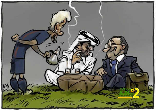 كاريكاتير: مفاوضات بيريز مع الخليفي بشأن ضم نيمار