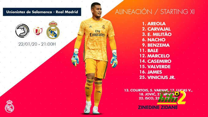 تشكيلة ريال مدريد الرسمية لمباراة سالامانكا