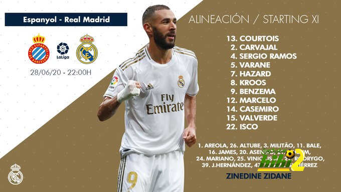 تشكيلة ريال مدريد الرسمية لمواجهة إسبانيول