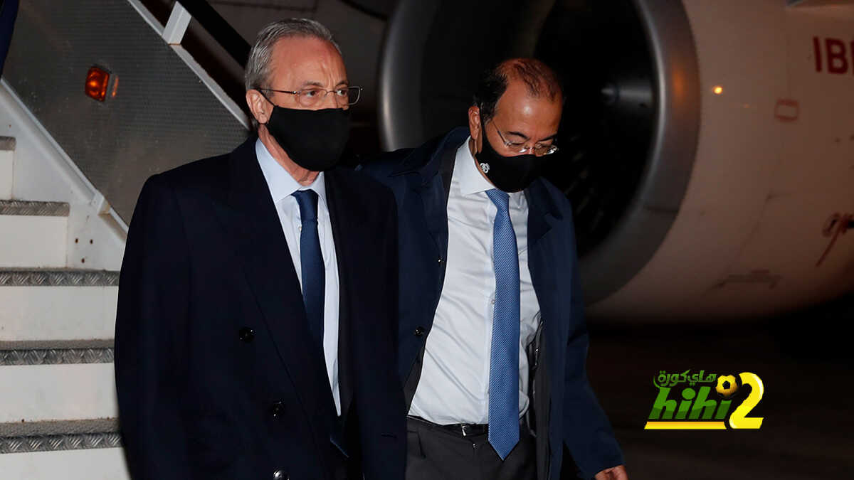 صورة: بيريز في برشلونة لدعم ريال مدريد في الكلاسيكو