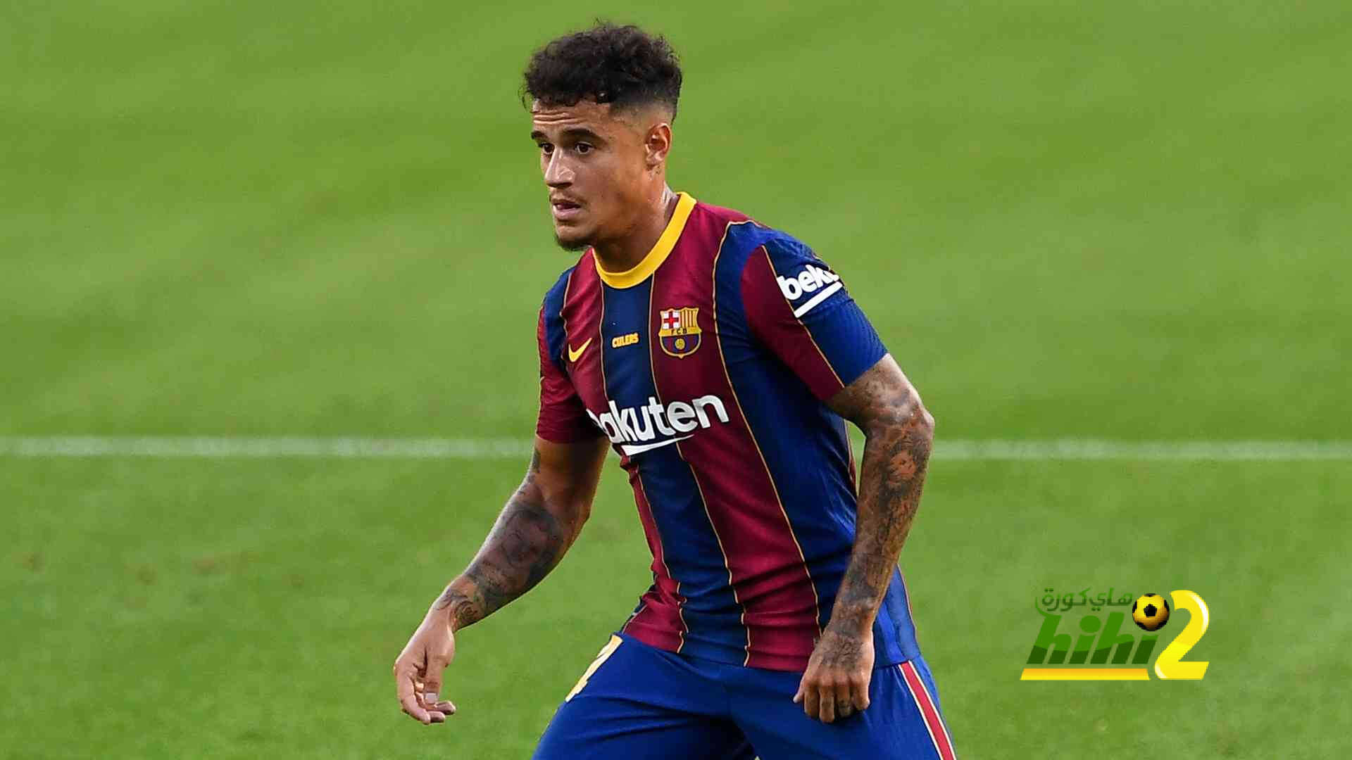 كوتينيو يسجل ظهوره رقم 100 مع برشلونة