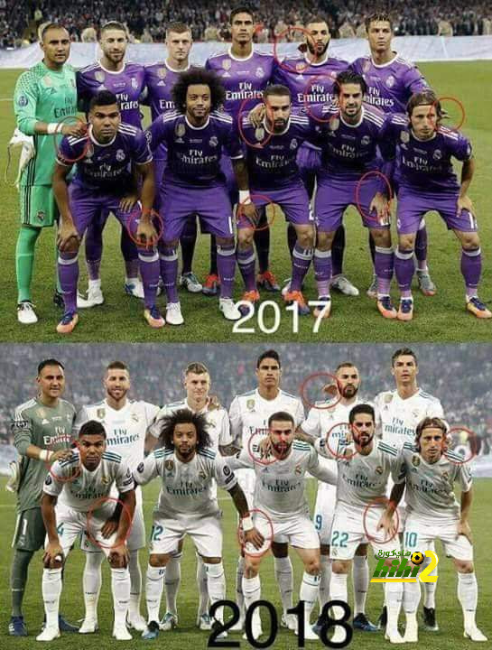 ريال مدريد خاض نهائي دوري  الابطال عام 2018 بنفس التشكيل الذي لعب به نهائي 2017.