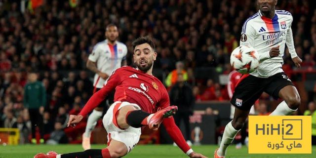 احصائيات الشوط الأول من مباراة مانشستر يونايتد و ليون