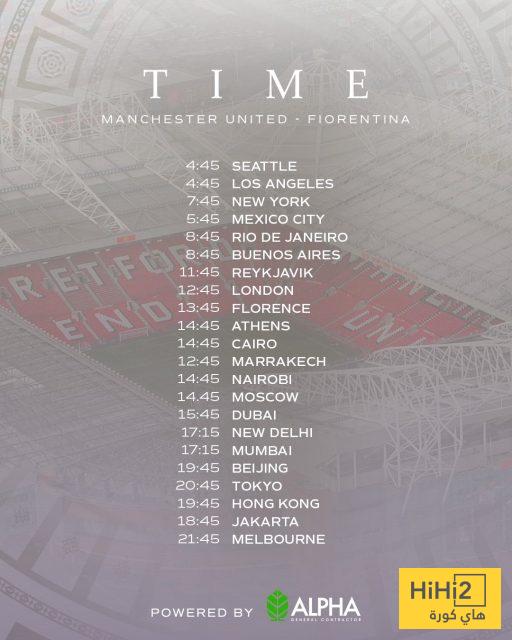 توقيت مباراة مانشستر يونايتد و فيورنتينا في أنحاء العالم 4 توقيت مباراة مانشستر يونايتد و فيورنتينا في أنحاء العالم 3