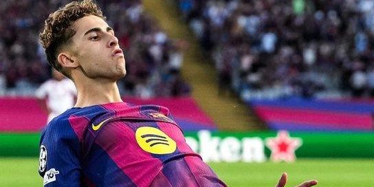 برشلونة تتقدم على اوليمبياكوس في الشوط الاول