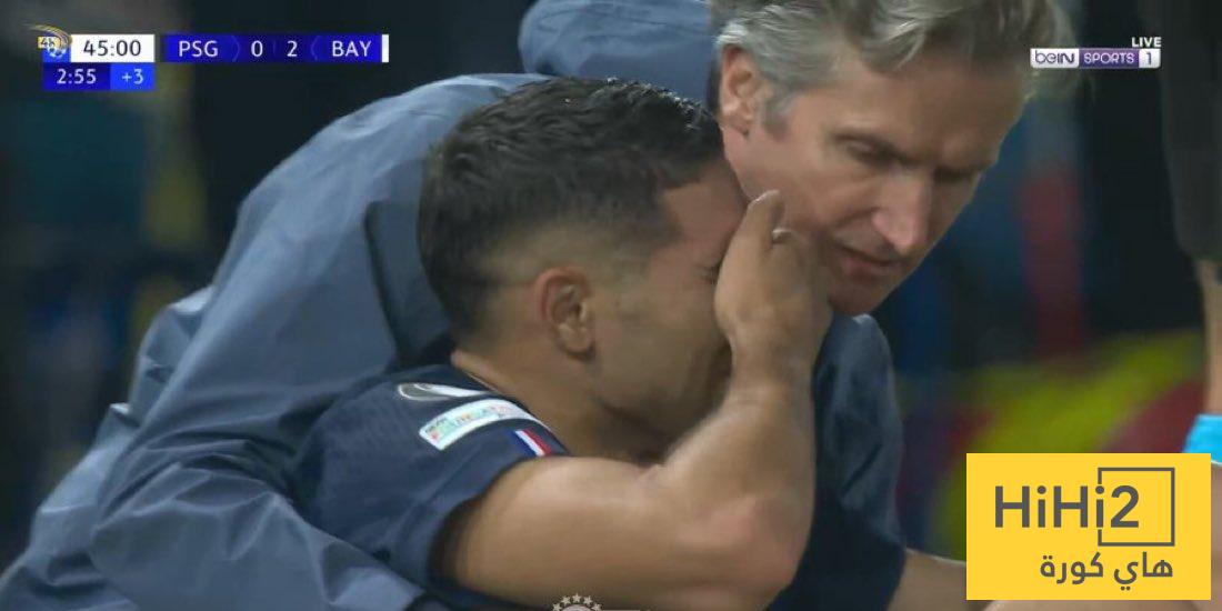 صور – حكيمي يغادر الملعب باكيًا بعد تدخل عنيف من دياز