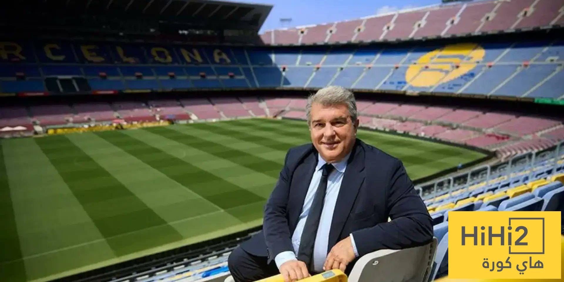 لابورتا يكشف موعد عودة برشلونة إلى كامب نو