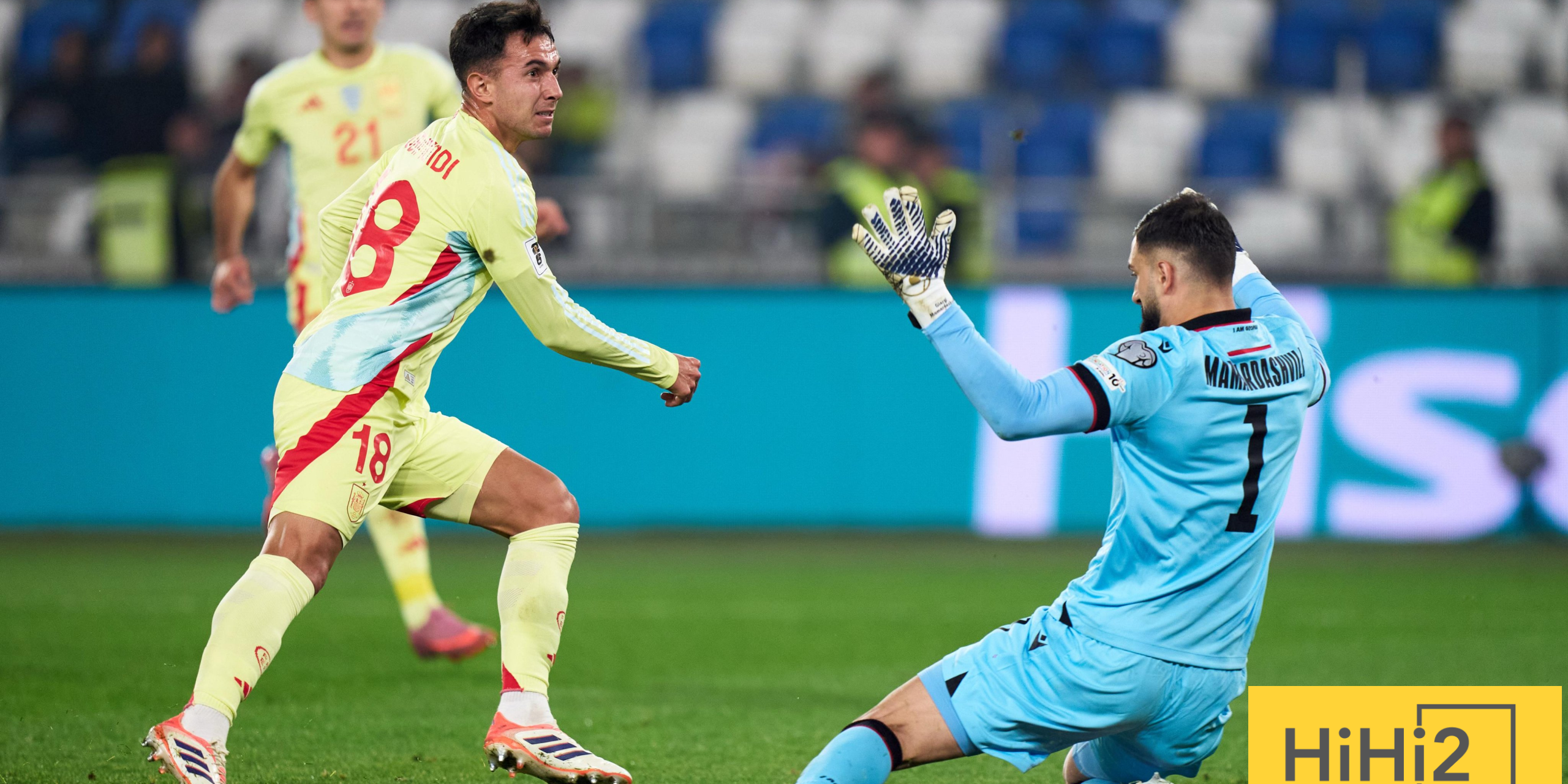 احصائيات الشوط الاول من مباراة اسبانيا و جورجيا