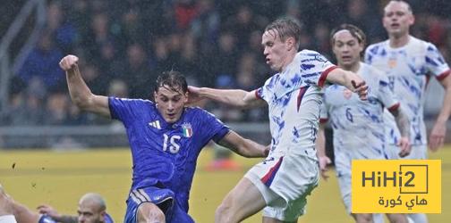 ايطاليا تنهي الشوط الاول بالتقدم ضد النرويج