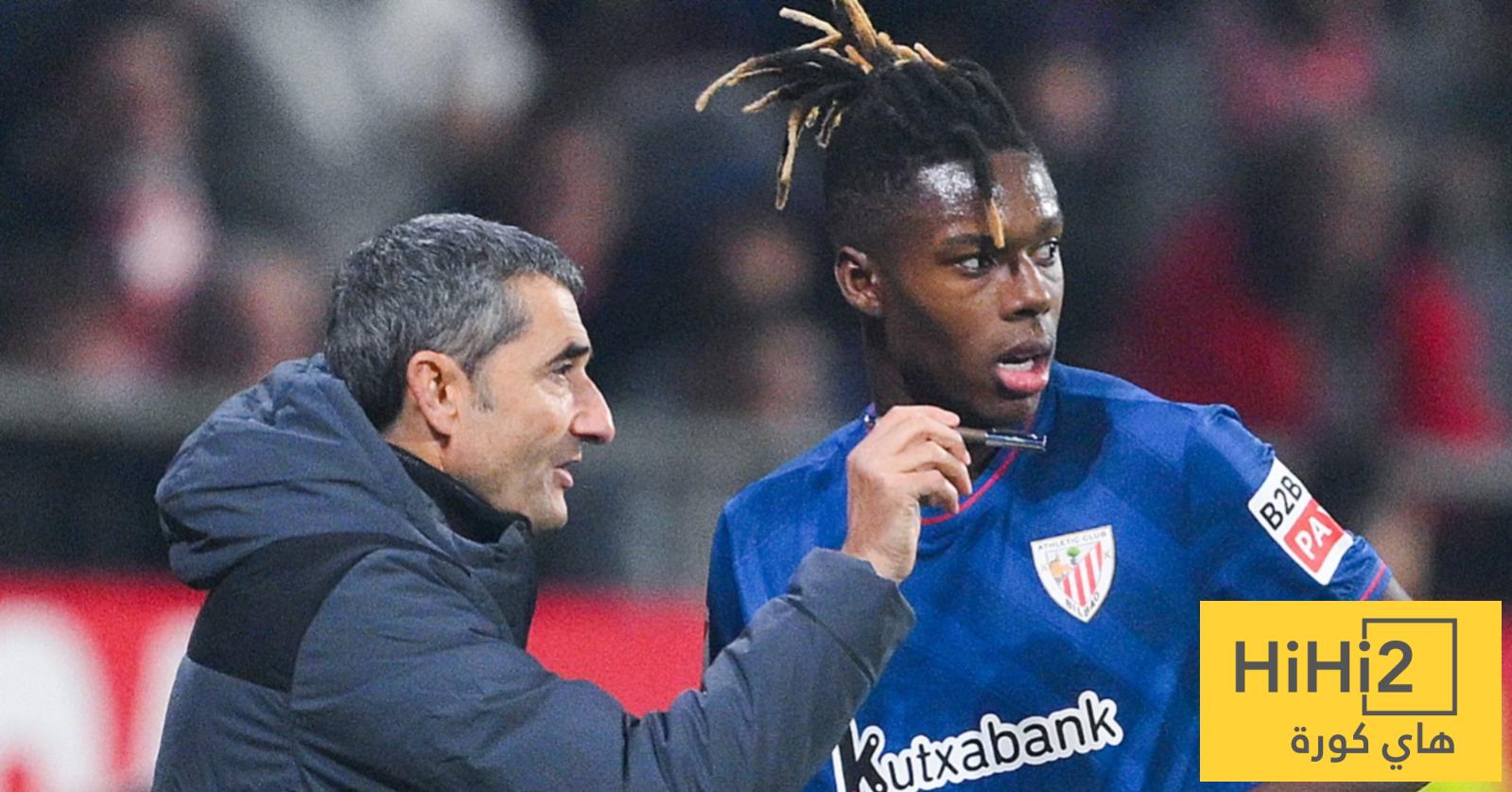 رد مدرب بلباو على سؤال استقبال كامب نو لنيكو ويليامز