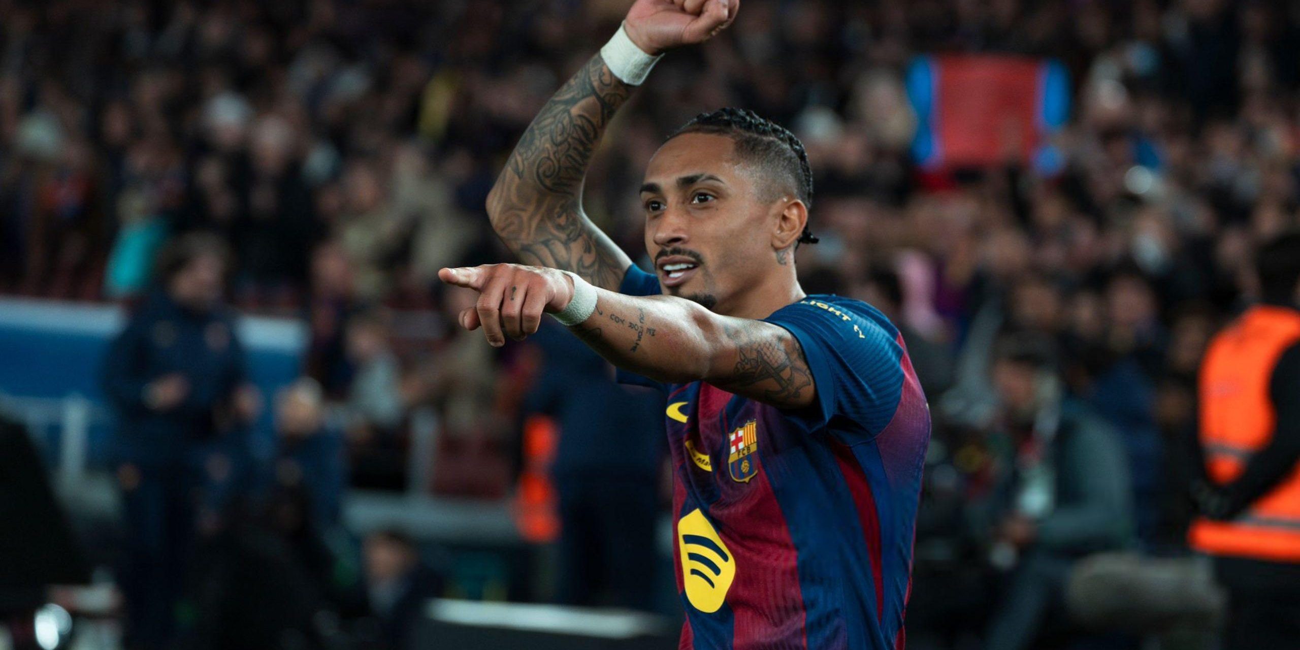 كم ثنائية سجلها رافينيا مع برشلونة؟