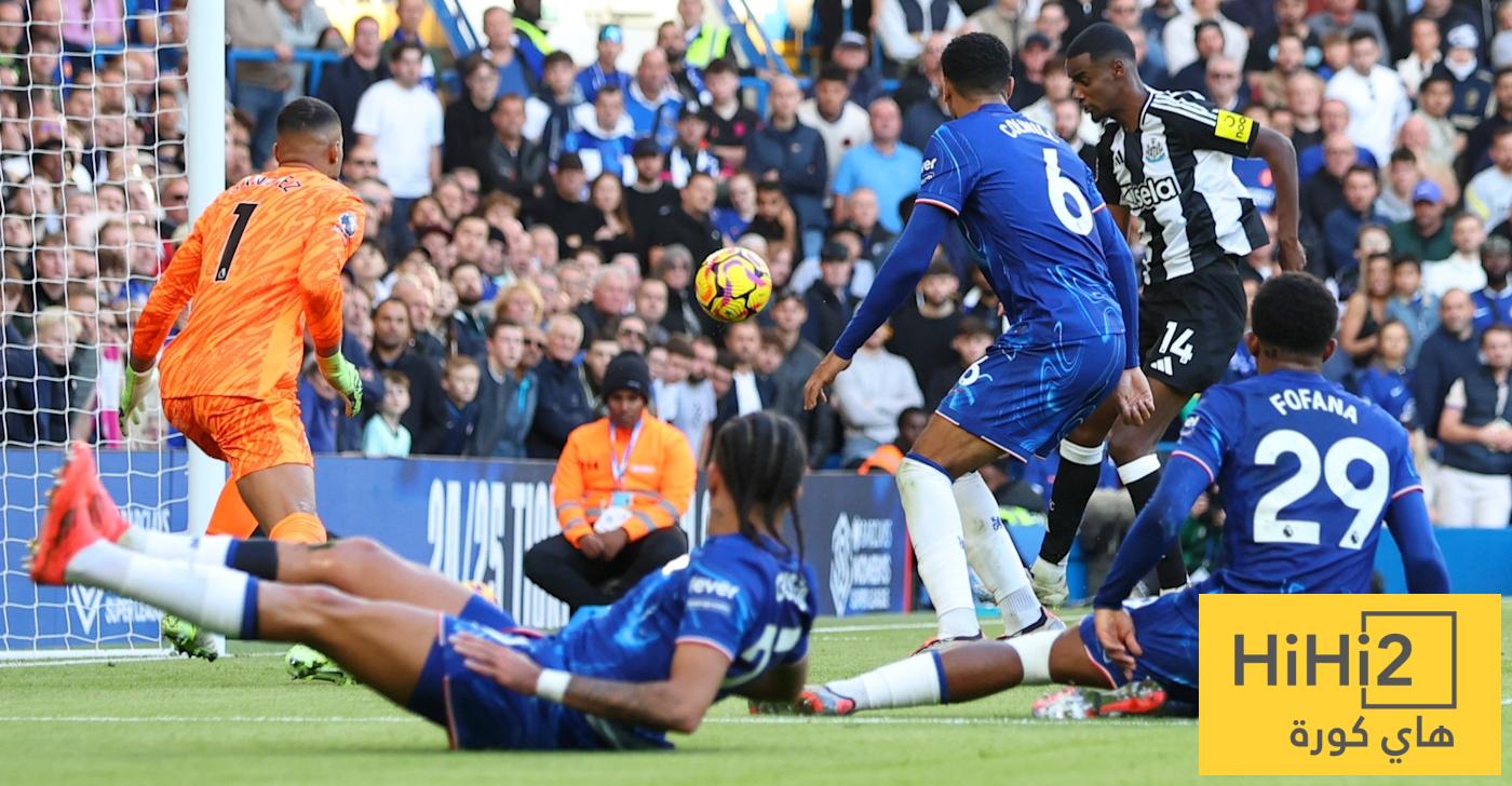 نتائج آخر خمس مباريات بين تشيلسي ونيوكاسل يونايتد