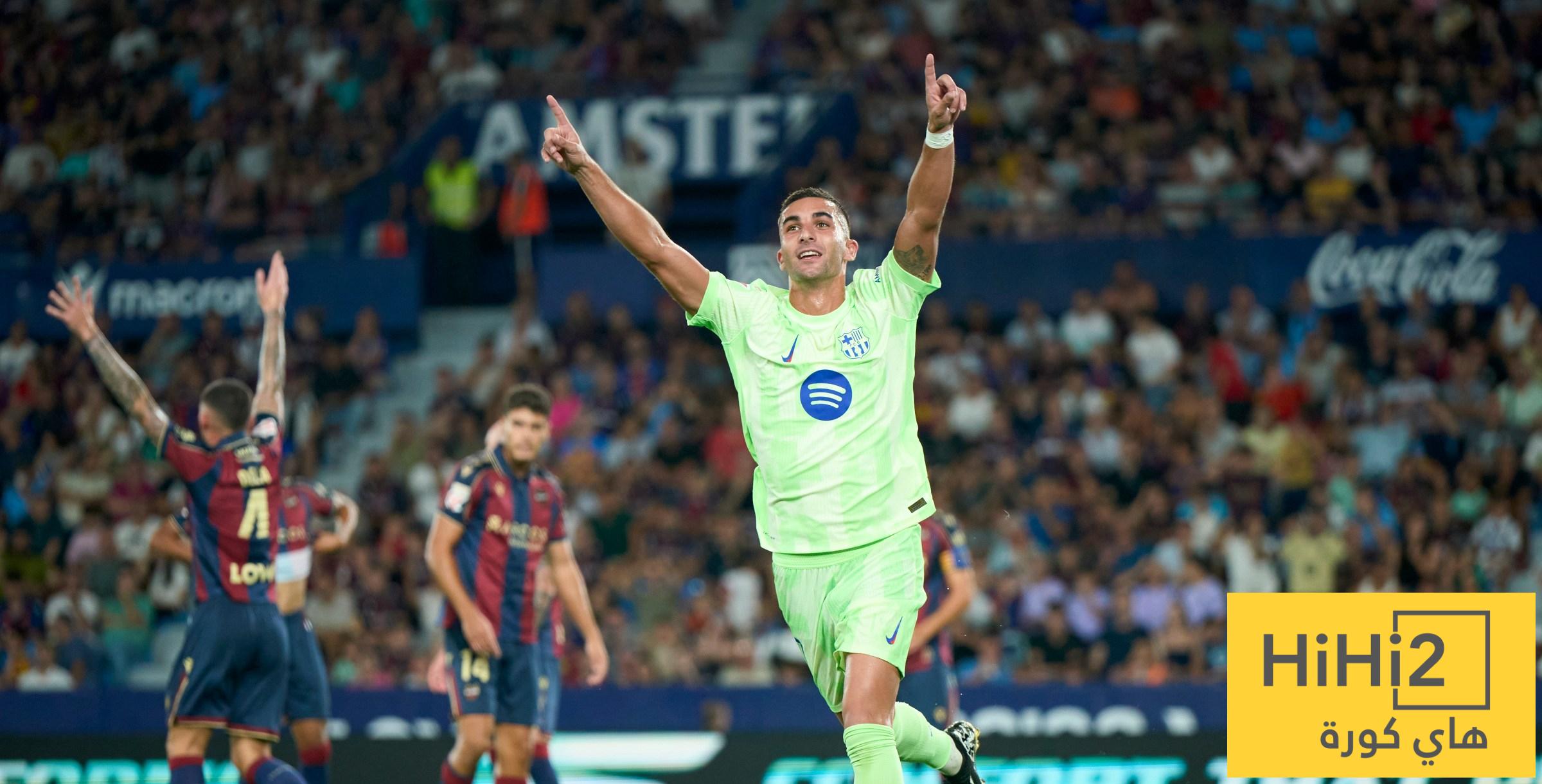 نتائج آخر خمس مباريات بين برشلونة وليفانتي