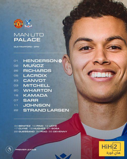 تشكيلة كريستال للقاء مانشستر يونايتد 4 تشكيلة كريستال للقاء مانشستر يونايتد 3