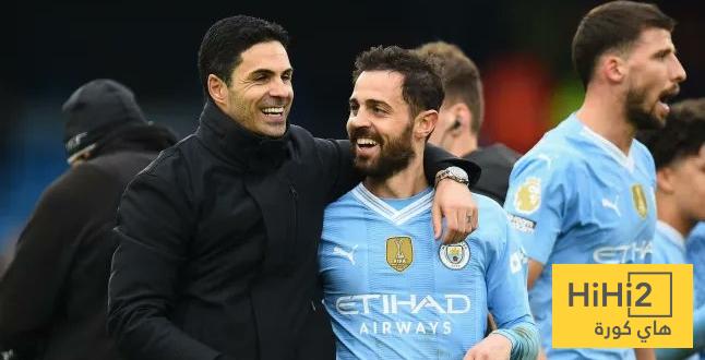 أرتيتا يعلق على رحيل بيرناردو سيلفا عن مانشستر سيتي