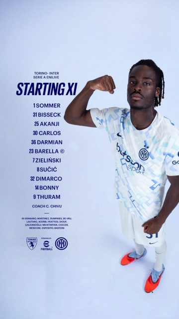 تشكيلة إنتر ميلان الرسمية لمواجهة تورينو في الدوري الإيطالي 3