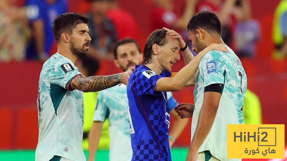 صورة .. رد فعل مودريتش بعد هدف البرتغال الثاني