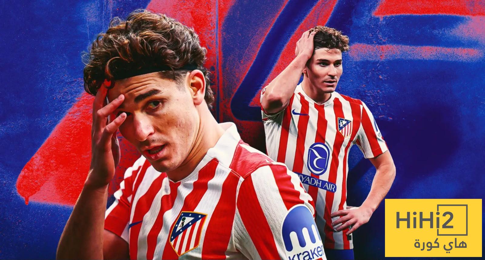 أتلتيكو مدريد يحسم موقفه النهائي من انتقال ألفاريز إلى برشلونة