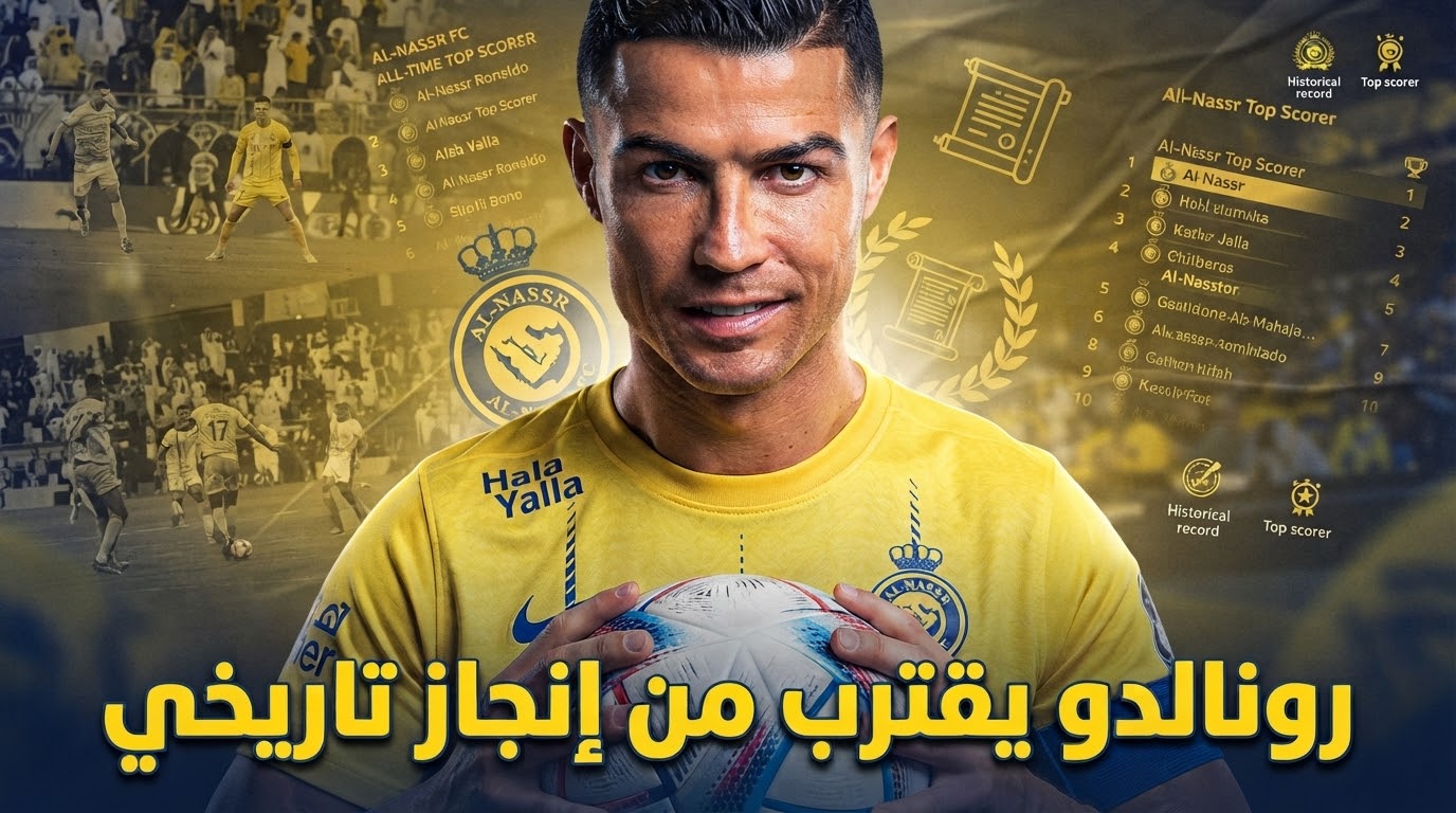 كم هدفًا فقط ويصبح رونالدو الهداف التاريخي للنصر ؟