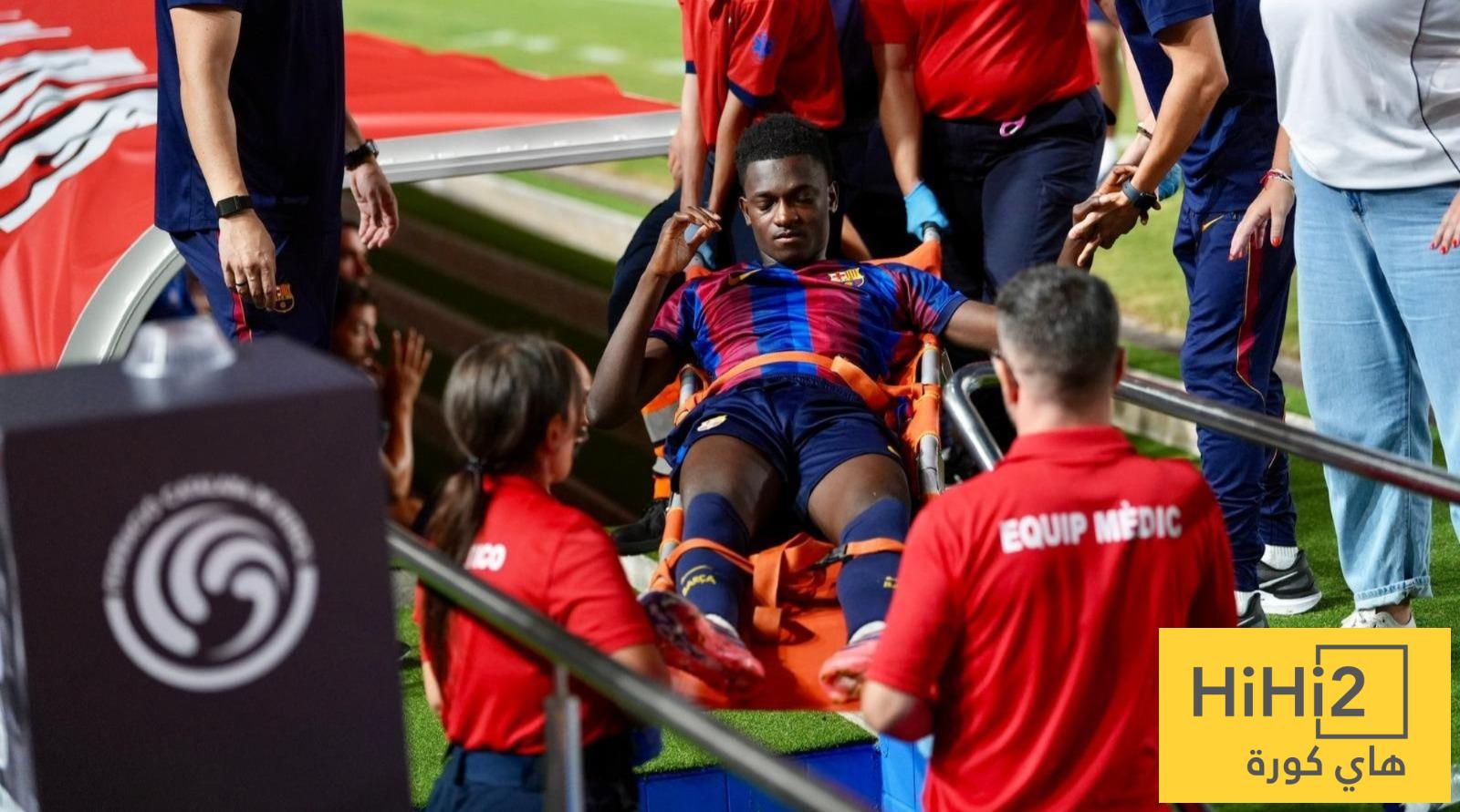 صور : بكاء لاعب برشلونة الجديد بعد اصابته الخطيرة
