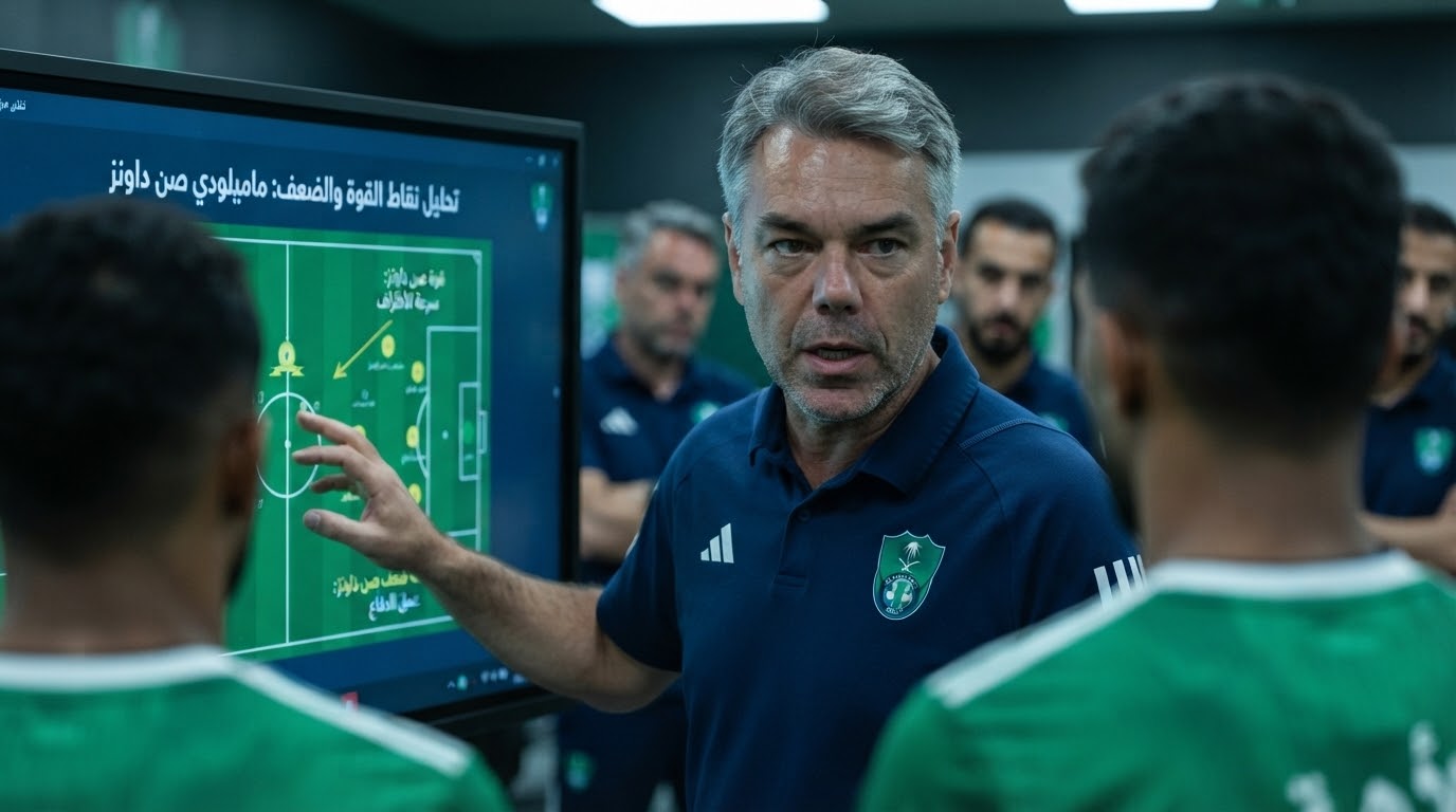 مدرب الأهلي يكشف للاعبين نقاط قوة وضعف صن داونز